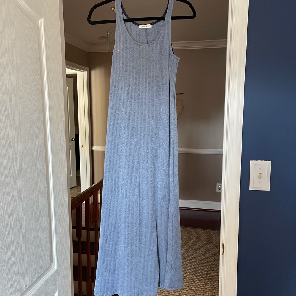 MIDI length dress, comfy blue